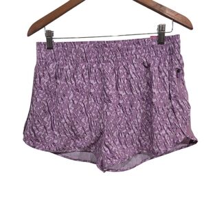 NWT Asics Geometric Lined Purple Running Shorts Medium
